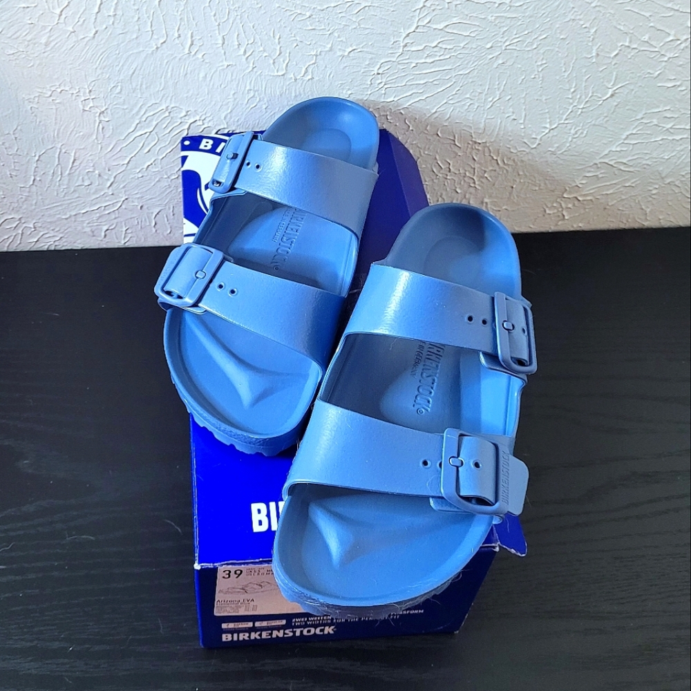 BRAND NEW without tags Birkenstock Blue Evo Arizona Sandals Size 39
